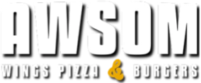AWSOM Wings Pizza & Burgers logo